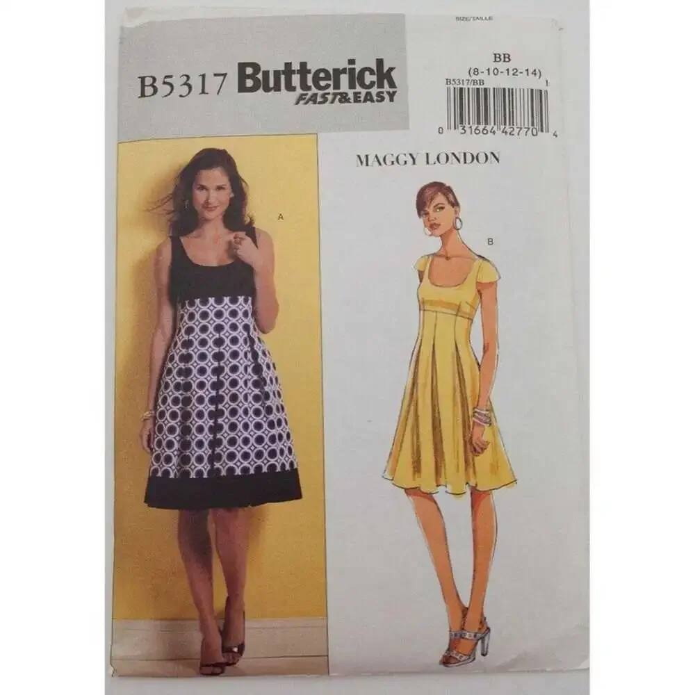 Butterick Sewing Pattern B5317 Maggy London Scoop Neck Dress BB Sizes 8-14 Uncut